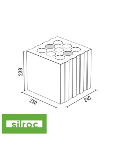 Blokas SILROC 240 250x240x238mm, padėkle 48vnt