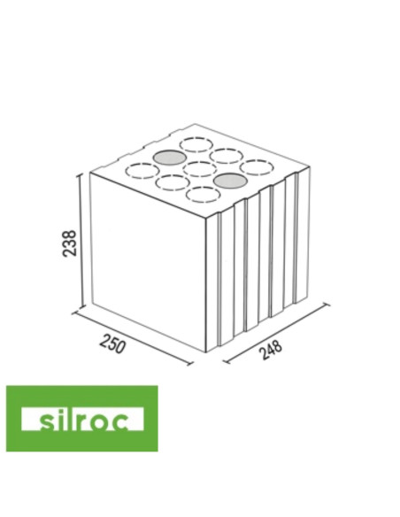 Blokas SILROC 250 250x248x238mm, padėkle 48vnt