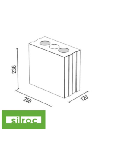 Blokas SILROC 120 250x120x238mm, padėkle 96vnt