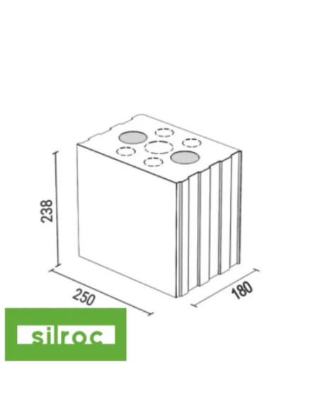 Blokas SILROC 180 250x180x238mm, padėkle 64vnt