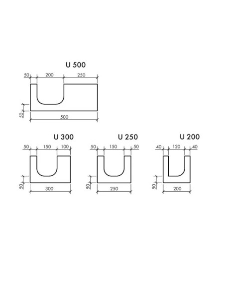 U-Blokai 500 Bauroc/ROCLITE, padėkle 24vnt