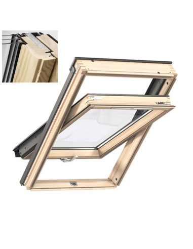 Ekonomiškas stogo langas VELUX Standard GLL 1061B su rankena apačioje 55x98cm CK04. Statybinės medžiagos.