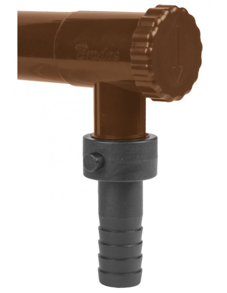 Lietaus vandens rinktuvas gaudyklė su vožtuvu, 90mm, rudas