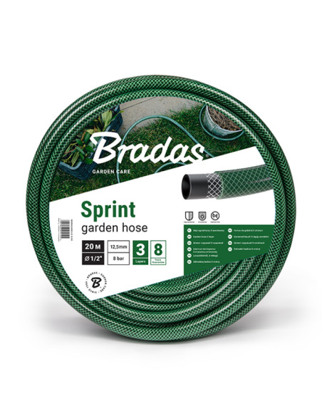 Laistymo žarna žalia SPRINT, 1/2" 30m. Statybinės medžiagos
