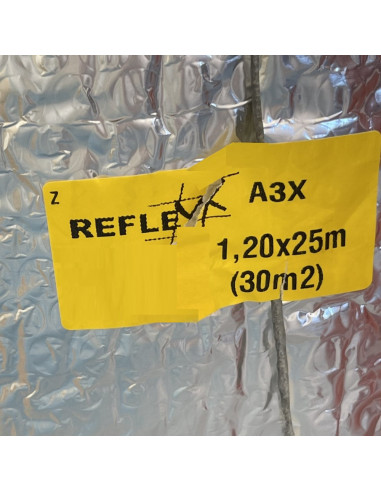 Termoizoliacinė plėvelė Reflex A3X, plotis 1.2m, rulone 25m (30kv.m.)