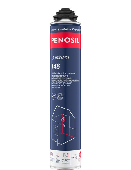Putos montavimo Premium Gunfoam 750ml, PENOSIL. Statybinės medžiagos