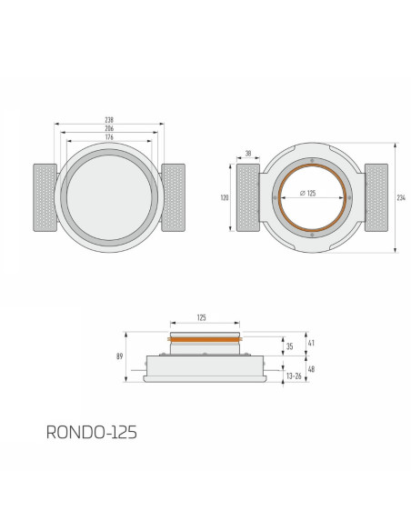 Difuzorius priglaistomas ERGOVENT RONDO 125mm, baltas