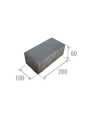 Betoninė grindinio trinkelė Urbis 6 Natrix (200x100x60mm), grafito spalvos (10.80 kv.m. / pak.)