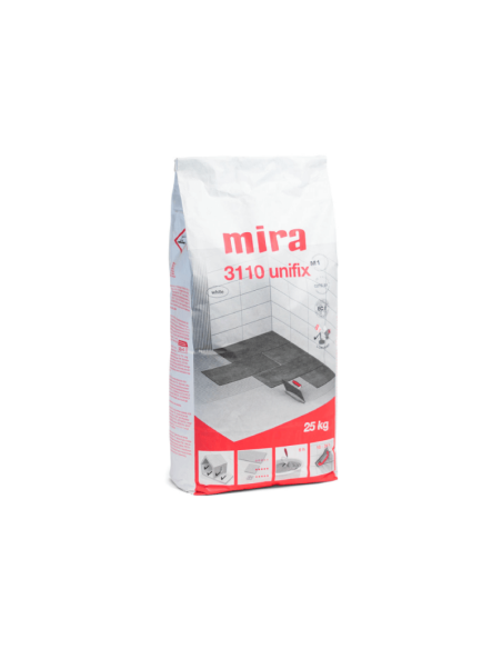 Klijai plytelių Mira 3110 UNIFIX, balti, elastingi, pagerinti, C2TE S1, 25kg Statybinės medžiagos