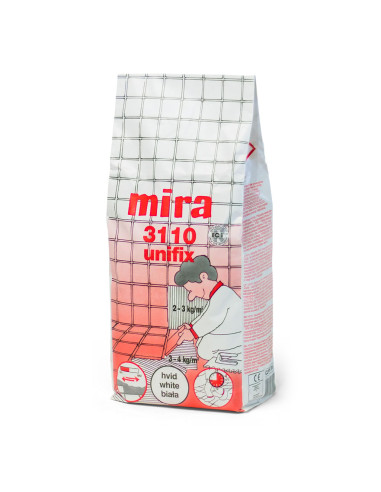 Klijai plytelių Mira 3110 UNIFIX, balti, elastingi, pagerinti, C2TE S1, 25kg Statybinės medžiagos