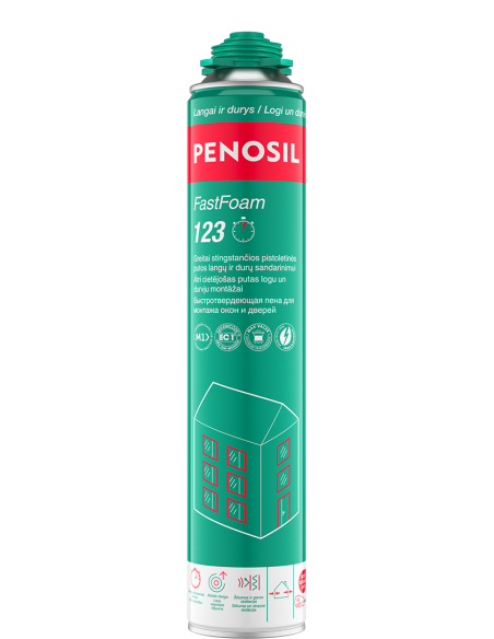 Putos sandarinimo greitai stingstančios FastFoam 123, 870ml, PENOSIL. Statybinės medžiagos