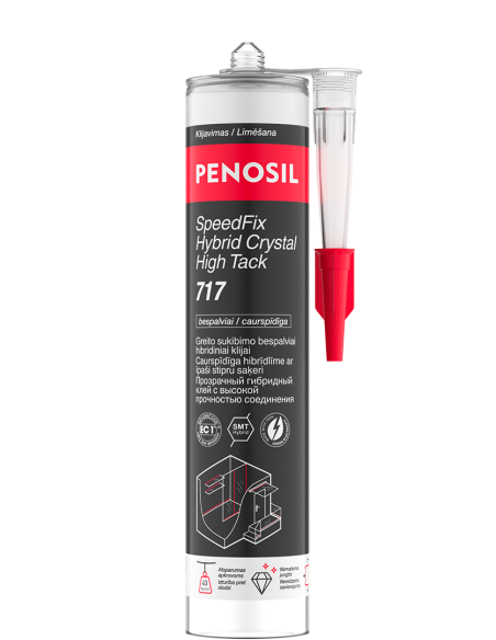 Klijai greito sukibimo bespalviai SpeedFix High Tack Crystal 717 (290ml), Penosil. Statybinės medžiagos