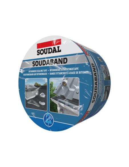 Sandarinimo bituminė aliuminio juosta Soudaband ALU,  ilgis 10m, SOUDAL. Statybinės medžiagos