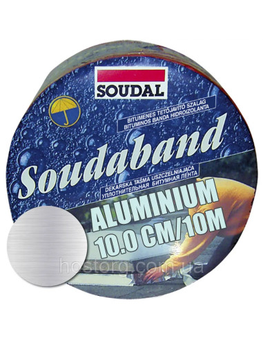 Sandarinimo bituminė aliuminio juosta Soudaband ALU,  ilgis 10m, SOUDAL. Statybinės medžiagos
