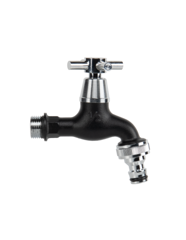 Čiaupas sodo rutulinis, juodas 1/2", greita jungtis 3/4''