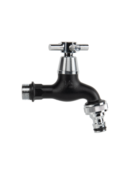 Čiaupas sodo rutulinis, juodas 1/2", greita jungtis 3/4''