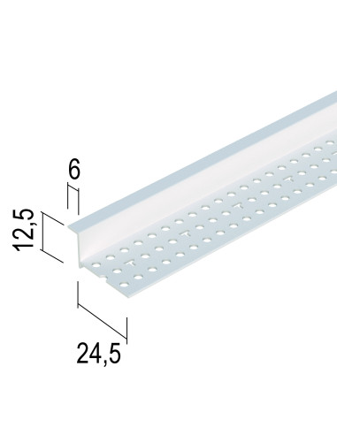 PVC užbaigimo profilis 3781 su suformuota 6 mm pločio šešėline siūle. PVC Profilis Protektor 37814 | Gipskartonio užbaigimui Sta