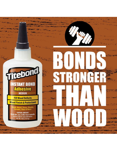Momentiniai Cianakrilato Klijai Titebond Instant Bond Wood MEDIUM, Vidutinio Klampumo