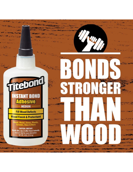 Momentiniai Cianakrilato Klijai Titebond Instant Bond Wood MEDIUM, Vidutinio Klampumo