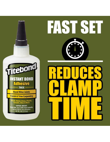 Momentiniai Cianakrilato Klijai Titebond Instant Bond Wood THICK, Klampūs