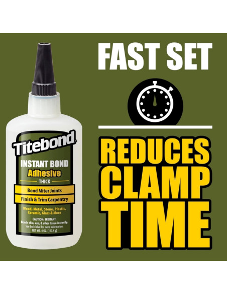 Momentiniai Cianakrilato Klijai Titebond Instant Bond Wood THICK, Klampūs