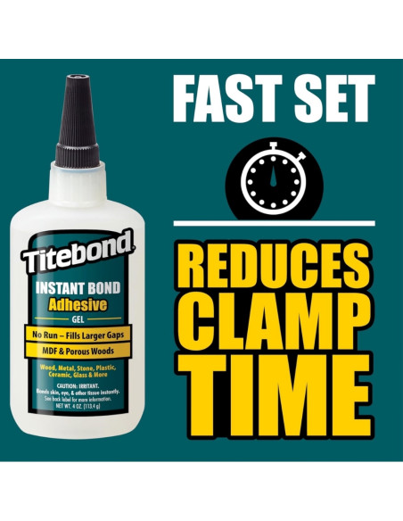 Momentiniai Cianakrilato Klijai Titebond Instant Bond Wood GEL, Gelis