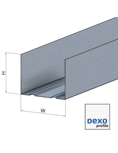 Profilis horizontalus pertvarinis UW75/37 Dexo profile, storis 0.6mm (pasirenkamas ilgis)