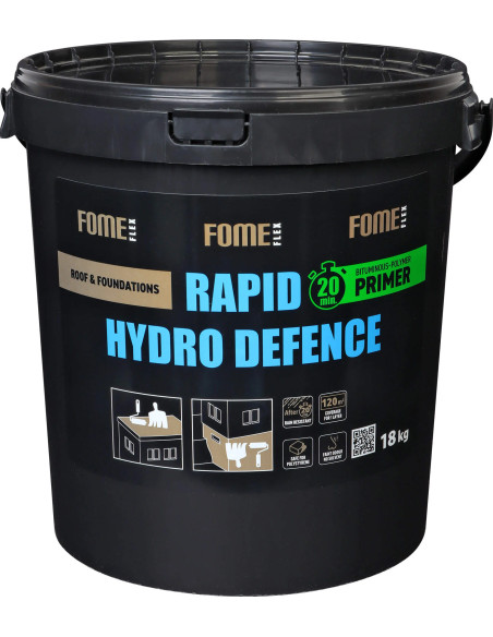 Bituminis gruntas FOME FLEX Rapid Hydro Defence Primer, 18 kg. Statybinės medžiagos