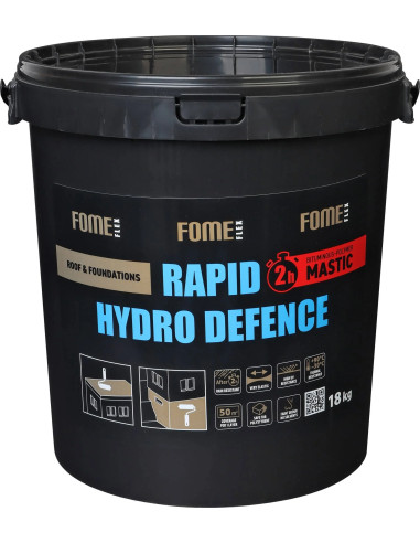 Bituminė mastika FOME FLEX Rapid Hydro Defence Mastic, 18kg. Statybinės medžiagos