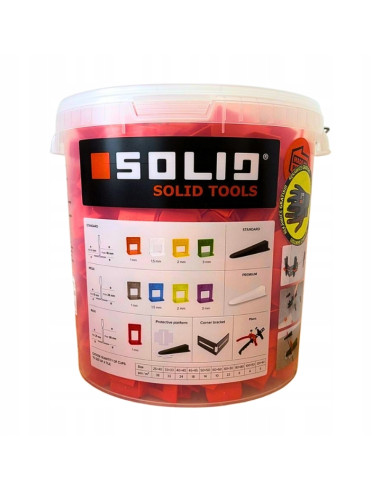 Plytelių lyginimo sistemos apkabos, 1.0mm (800 vnt.), SOLID. Statybinės medžiagos