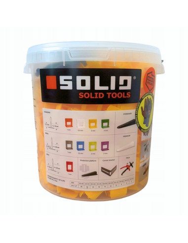 Plytelių lyginimo sistemos apkabos, 2.0mm (800 vnt.), SOLID. Statybinės medžiagos