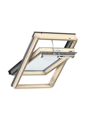 Stogo langas VELUX Premium GGL 3062 su rankena viršuje. Statybinės medžiagos.