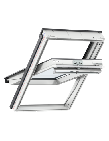 Stogo langas VELUX Premium GGL 3062 su rankena viršuje. Statybinės medžiagos.