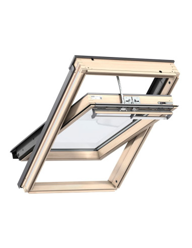 Stogo langas VELUX Premium GGL 3068 su rankena viršuje. Statybinės medžiagos.