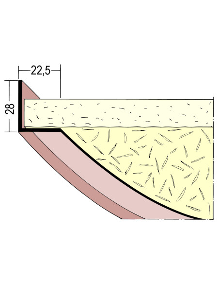 PROTEKTOR 3769 PVC užbaigimo profilis kolonoms | Lankstus 28x22,5 mm