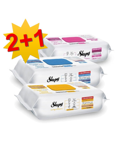 Rinkinys 3 už 2 - Drėgnos servetėlės Sleepy Easy Clean (pasirenkamos rūšys) 3 po 100 vnt.
