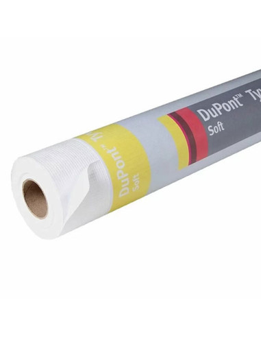 Originali difuzinė plėvelė TYVEK Soft (1.5x50m). Aukščiausias garų pralaidumas, W1 atsparumas vandeniui. Skirta šlaitiniams stog