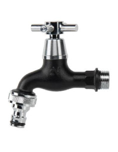 Čiaupas sodo rutulinis, juodas 1/2", greita jungtis 3/4'' 2