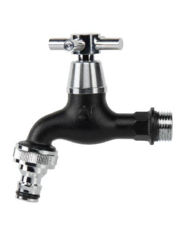 Čiaupas sodo rutulinis, juodas 1/2", greita jungtis 3/4''