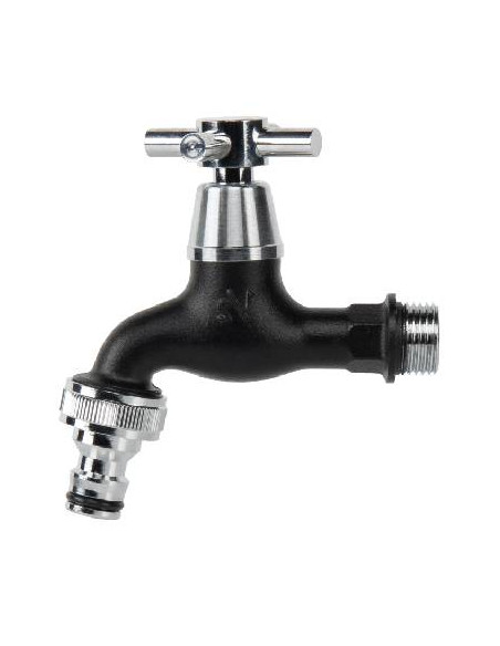 Čiaupas sodo rutulinis, juodas 1/2", greita jungtis 3/4''