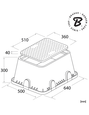 Vožtuvų dėžė laistymo sistemoms Jumbo 64x50 cm | Šulinėlis