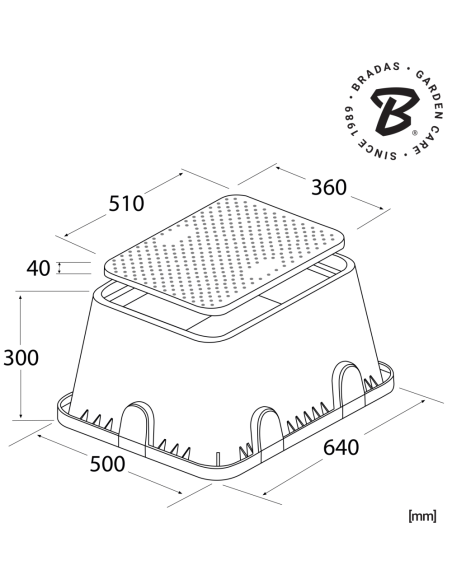 Vožtuvų dėžė laistymo sistemoms Jumbo 64x50 cm | Šulinėlis