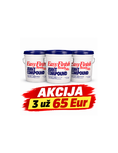 Akcija - Rinkinys! 3 už 65 Eur Glaistas universalus Proform Easy Finish National Gypsum (kibiras po 26.3 kg)