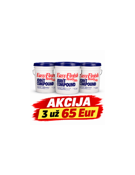 Akcija - Rinkinys! 3 už 65 Eur Glaistas universalus Proform Easy Finish National Gypsum (kibiras po 26.3 kg)