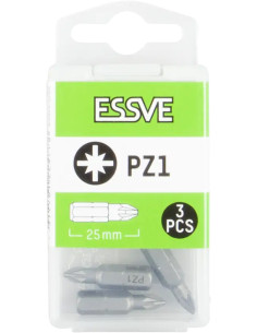 ESSVE sukimo antgaliai PZ1 25mm, 3 vnt. pakuotė