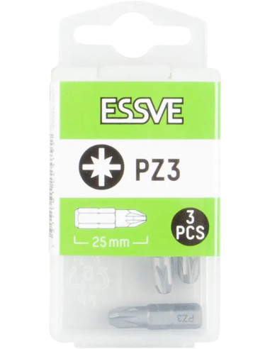 ESSVE sukimo antgaliai PZ3 25mm, 3 vnt. pakuotė
