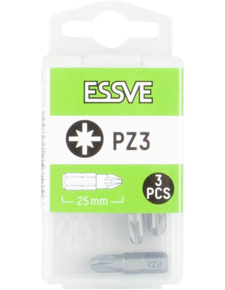 ESSVE sukimo antgaliai PZ3 25mm, 3 vnt. pakuotė
