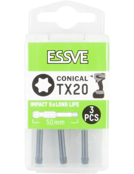 ESSVE IMPACT TX20 50mm kūginiai smūginiai antgaliai