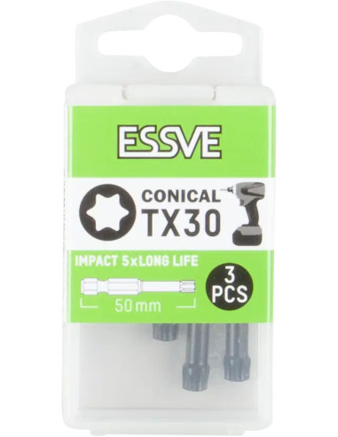 ESSVE IMPACT TX30 50mm kūginiai smūginiai antgaliai
