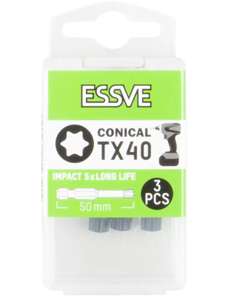ESSVE IMPACT TX40 50mm kūginiai smūginiai antgaliai